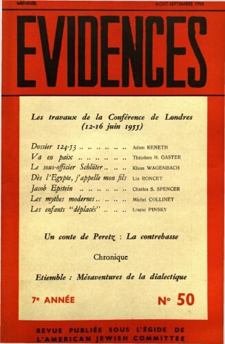 Evidences. N° 50 (Août/Septembre 1955)